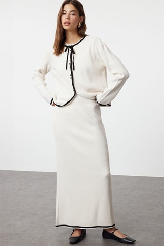 Cardigan e gonna lunga - Ecrù