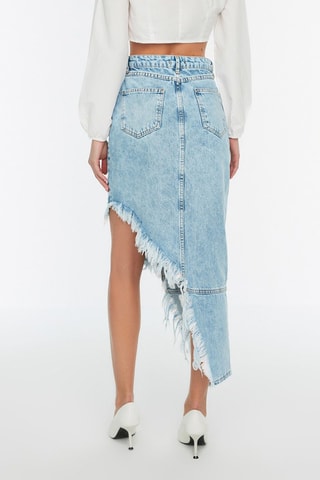 Asymmetrisch Spijkerrok Hoge Taille Blauw