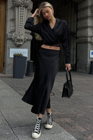 Midirok Hoge Taille - Zwart