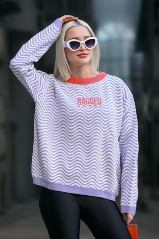 Sudadera - Violeta y blanco