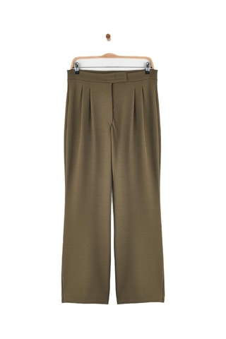 Broek Wide Legs Hoge Taille - Kaki