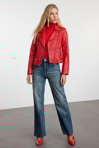 Jeans wide legs - Donkerblauw