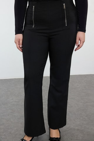 Broek Flare Cut Hoge Taille - Zwart