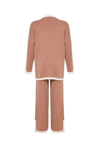 Cardigan e pantaloni regular - Beige