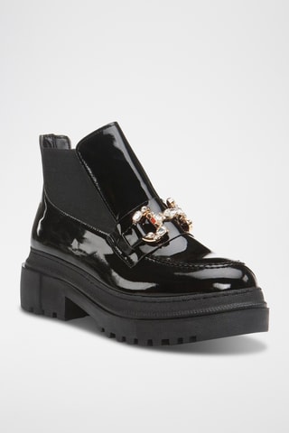 Gelakte Chelsea Boots - Zwart