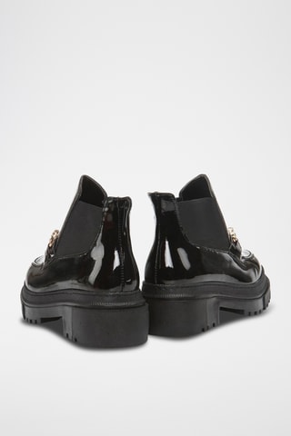 Gelakte Chelsea Boots - Zwart