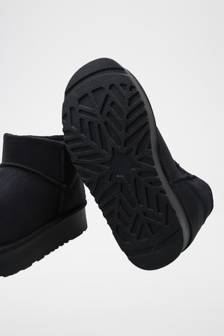 Platform Gevoerde Enkellaarzen - Zwart