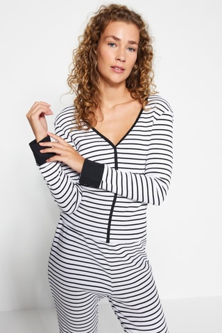 Pyjama regular - Zwart en wit