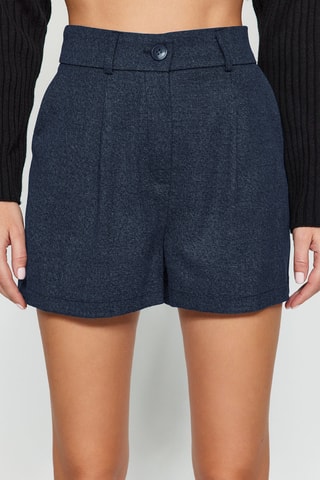 Short straight Hoge Taille - Gemêleerd Marineblauw