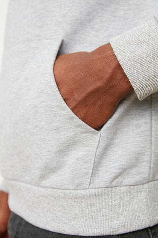 Sweater met Capuchon - Gemêleerd Lichtgrijs