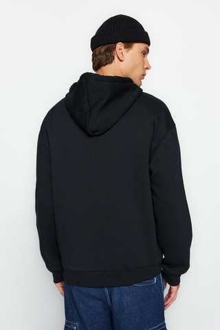Felpa con cappuccio - Nero