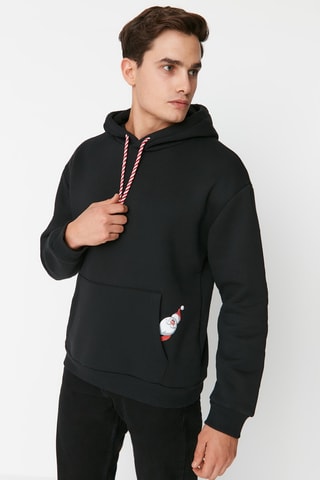 Felpa con cappuccio - Nero