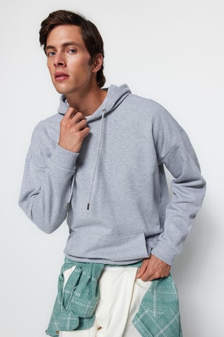 Fleece Sweater - Gemêleerd Lichtgrijs