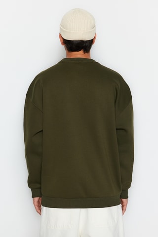 Felpa in pile - Kaki