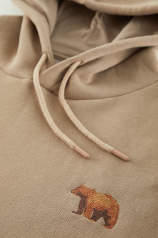Fleece Sweater met Capuchon - Beige