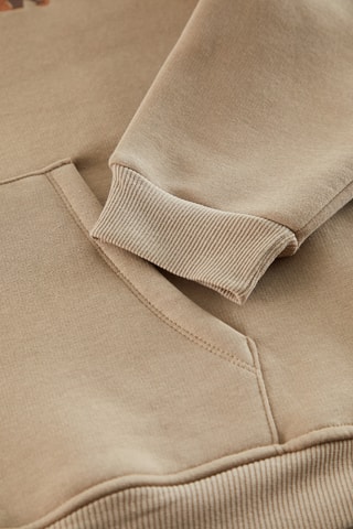 Fleece Sweater met Capuchon - Beige
