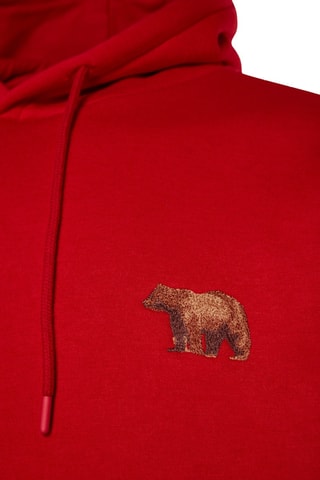 Felpa in pile con cappuccio - Rosso