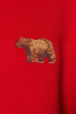 Felpa in pile con cappuccio - Rosso