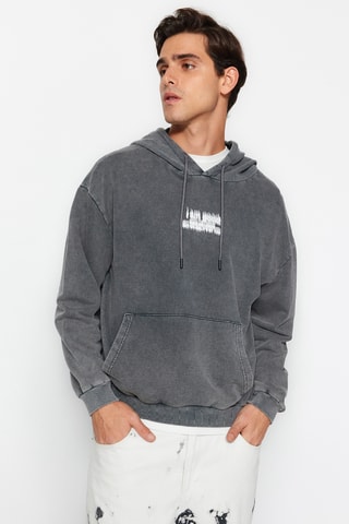 Felpa con cappuccio - Grigio