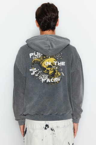 Felpa con cappuccio - Grigio