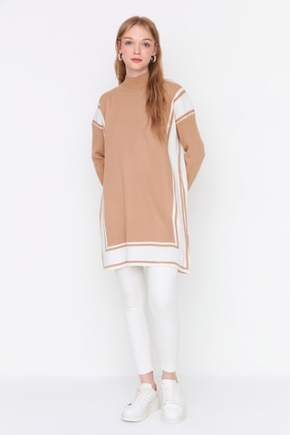 Tuniek - Camel en Ecru