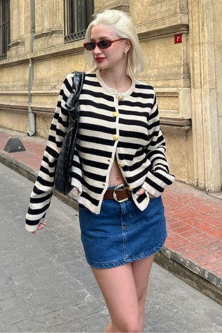 Vest - Beige en Zwart