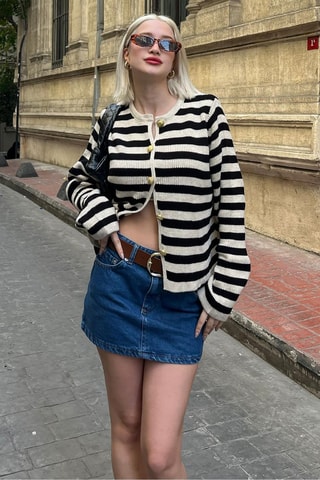 Vest - Beige en Zwart