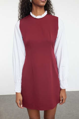 Trapezium Jurk - Bordeauxrood