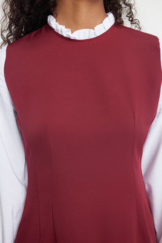 Trapezium Jurk - Bordeauxrood