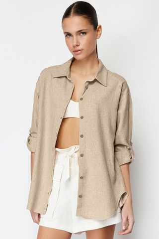 Camicia oversize - Beige