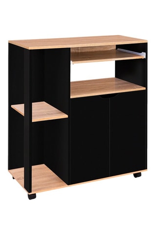 Carrello da cucina - Nero ed effetto legno