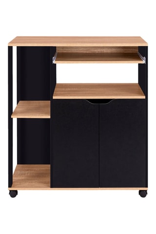 Carrello da cucina - Nero ed effetto legno