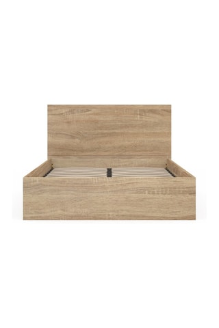 Letto contenitore Sicilia con rete e testiera effetto legno 160x200cm 