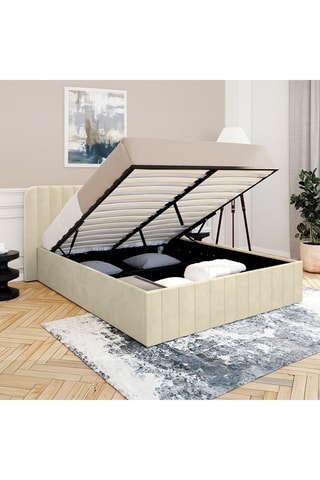 Letto contenitore con rete Valentina - Beige