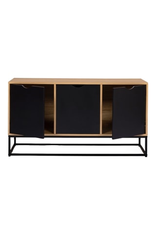 Credenza bassa 3 ante - Effetto legno e nero