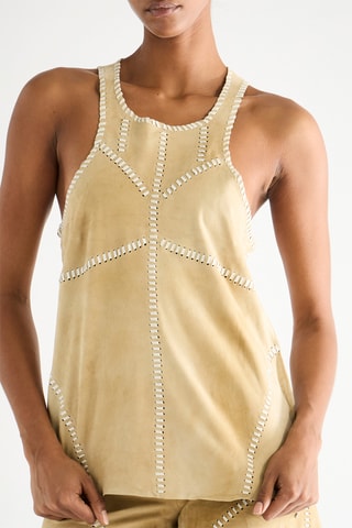 Mouwloze Top - Beige