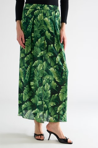 Lange Zijden Rok - Groen