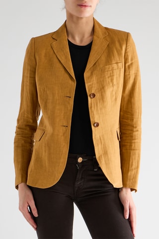 Linnen Blazer Mosterdgeel