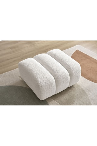 Pouf Talia - Blanc - En tissu bouclette