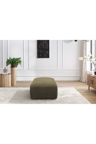 Pouf Jeanne - Vert - En tissu velours