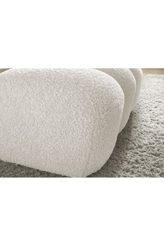 Pouf Hippolyte - Blanc - En tissu bouclette