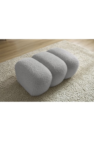 Pouf Hippolyte - Gris clair - En tissu bouclette