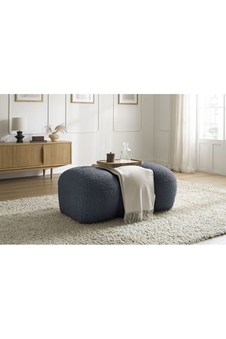 Pouf Hippolyte - Gris foncé - En tissu bouclette