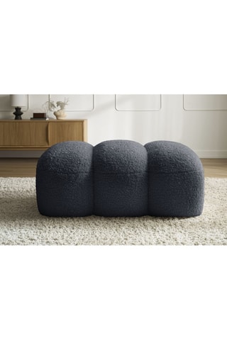 Pouf Hippolyte - Gris foncé - En tissu bouclette