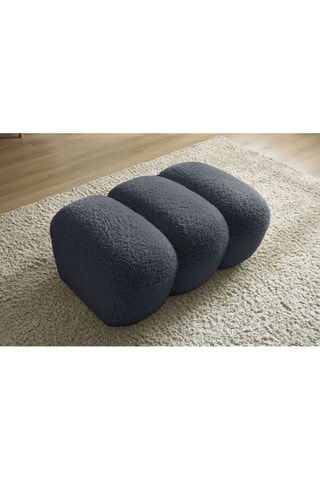 Pouf Hippolyte - Gris foncé - En tissu bouclette