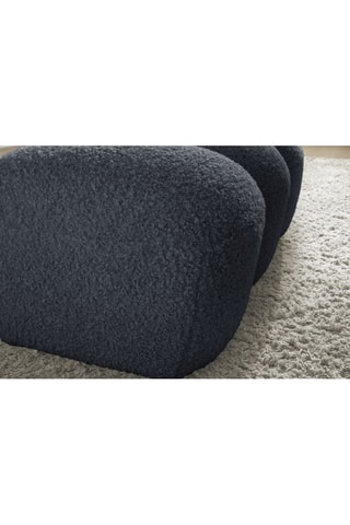 Pouf Hippolyte - Gris foncé - En tissu bouclette