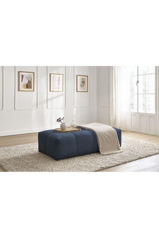 Pouf Everest - Bleu foncé - En tissu chiné