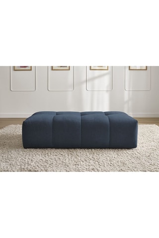 Pouf Everest - Bleu foncé - En tissu chiné