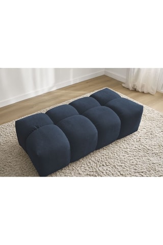 Pouf Everest - Bleu foncé - En tissu chiné