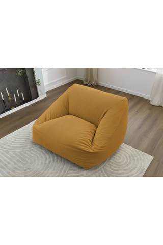 Pouf ultra moelleux Lilibet - Jaune